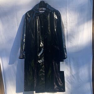 Jane Post Glossy Black Vinyl Coat
